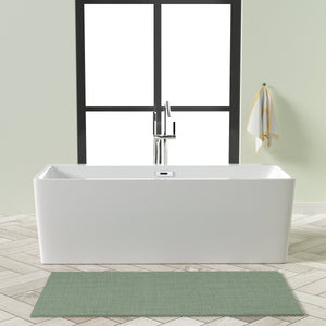 Venetio 57 x 30 inch Acrylic Freestanding Soaking Bathtub Square Shape Gloss White - Venetio