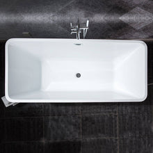 Laden Sie das Bild in den Galerie-Viewer, Venetio 57 x 31 inch Acrylic Freestanding Bathtub Classic Square Shape Gloss White - Venetio