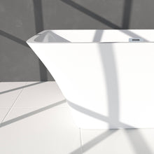 Cargar imagen en el visor de la galería, Venetio 57 x 31 inch Acrylic Freestanding Bathtub Classic Square Shape Gloss White - Venetio