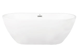 Venetio 60 x 30 Acrylic Alcove Freestanding Soaking Bathtub Oval Shape Gloss White - Venetio
