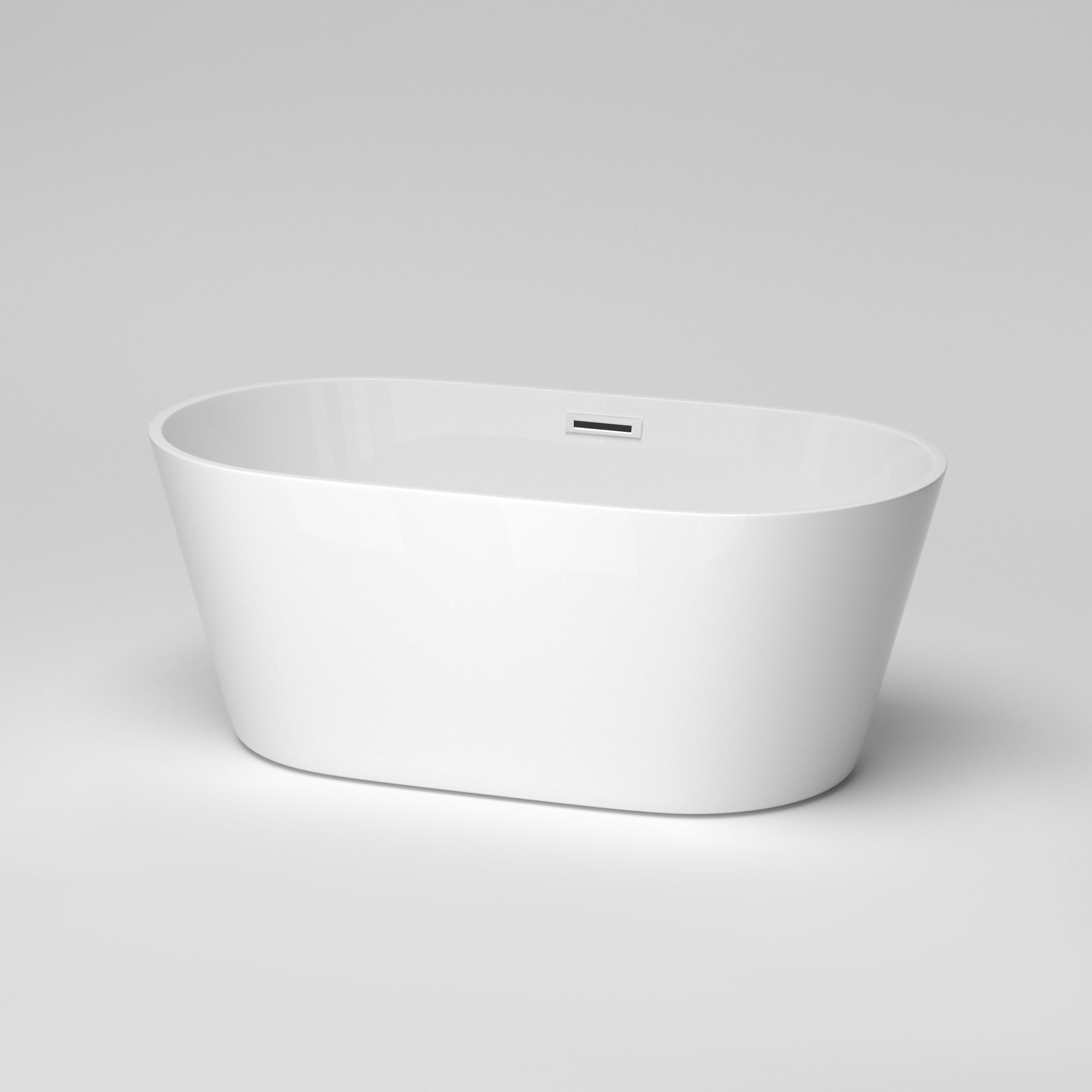 Venetio 60'' x 30'' Acrylic Alcove Freestanding Soaking Bathtub Oval Shape Gloss White - Venetio