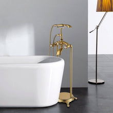 Laden Sie das Bild in den Galerie-Viewer, Venetio Single Handle Floor Mounted Freestanding Tub Filler Faucet With Hand Shower - Venetio