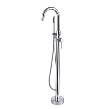 Load image into Gallery viewer, Venetio Single Handle Floor Mounted Freestanding Tub Filler Sliver Clawfoot Faucet With Hand Shower - Venetio