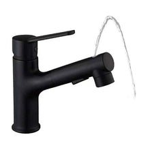 Laden Sie das Bild in den Galerie-Viewer, Venetio Pull Out Bathroom Sink Faucet Black Hot Cold Water Mix Crane 360 Rotate Gargle Tap Faucet - Venetio
