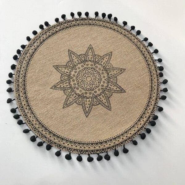 15 Inches 1Pc Round Delicate Embroidery&nbsp;Non-slip Heat Insulation Dining Table Placemat&nbsp; Dessert Pan Coffee Cup Mats - Venetio