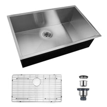 Charger l&#39;image dans la galerie, 33x22 Inches  304 Stainless Steel Single Bowl Undermount Handmade Kitchen Sink - Venetio