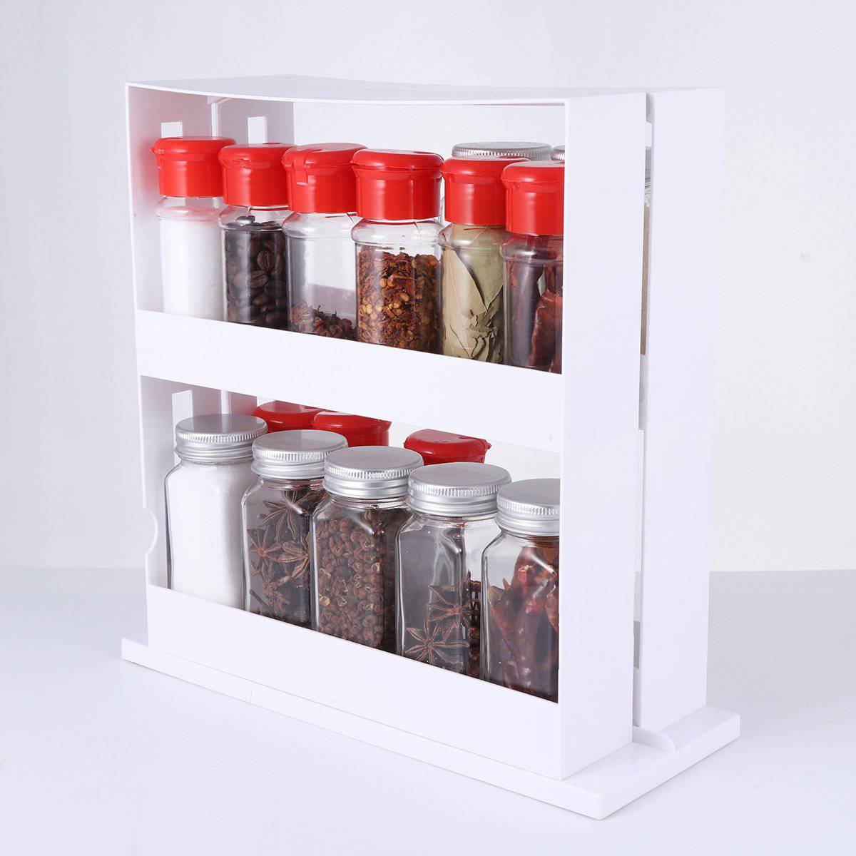 Kitchen Spice Organizer Rack Multi-Function Rotating Storage Shelf Slide - Venetio