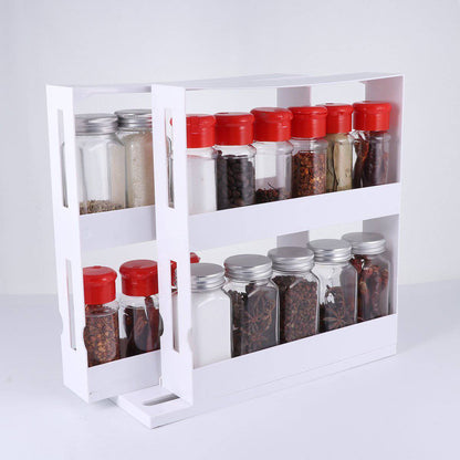 Kitchen Spice Organizer Rack Multi-Function Rotating Storage Shelf Slide - Venetio