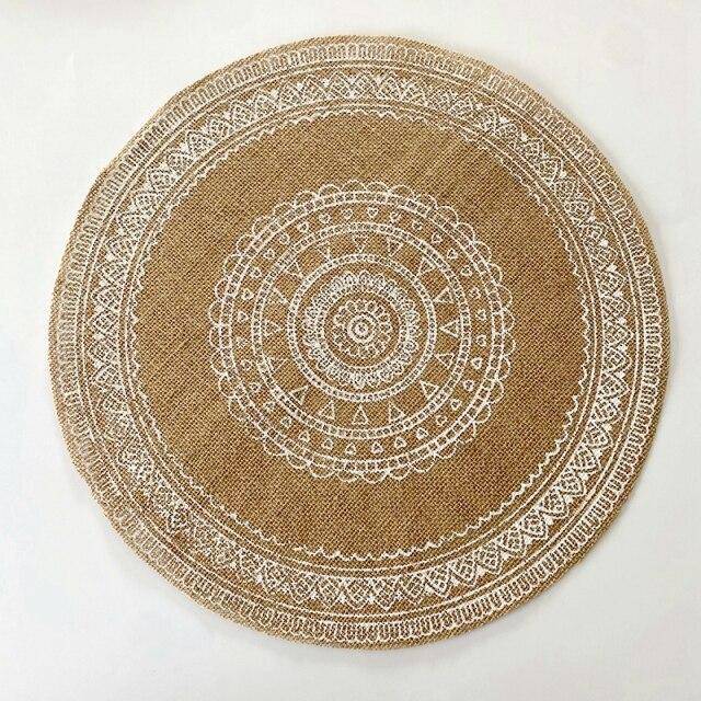 15 Inches 1Pc Round Delicate Embroidery&nbsp;Non-slip Heat Insulation Dining Table Placemat&nbsp; Dessert Pan Coffee Cup Mats - Venetio