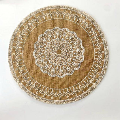 15 Inches 1Pc Round Delicate Embroidery&nbsp;Non-slip Heat Insulation Dining Table Placemat&nbsp; Dessert Pan Coffee Cup Mats - Venetio