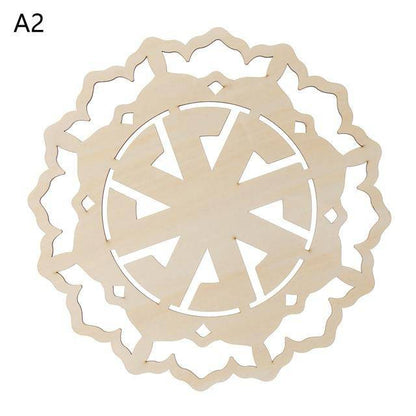 1PC Flower of Life Shape Wooden Wall Sign Laser Cut Non-slip Coaster Set Wood Placemats Table Mat Round Cup Pad Art Home Decor - Venetio