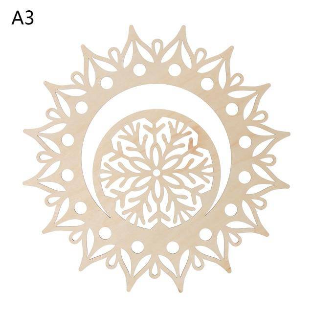 1PC Flower of Life Shape Wooden Wall Sign Laser Cut Non-slip Coaster Set Wood Placemats Table Mat Round Cup Pad Art Home Decor - Venetio