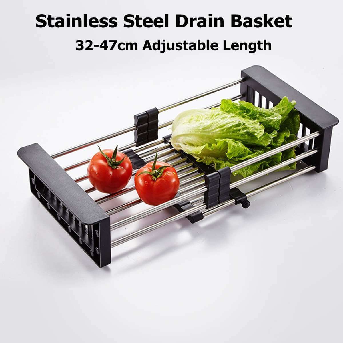 Stainless Steel Adjustable Telescopic Kitchen Over Sink Dish Drying Rack - Venetio
