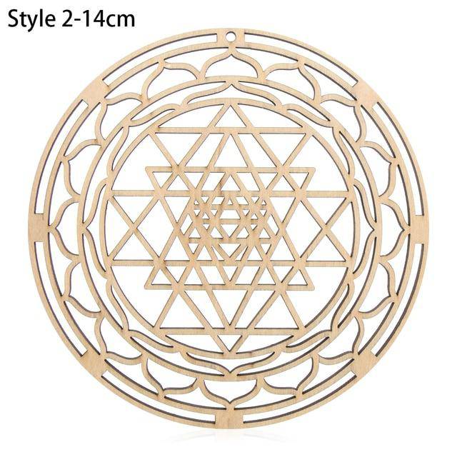 1PC Flower of Life Shape Wooden Wall Sign Laser Cut Non-slip Coaster Set Wood Placemats Table Mat Round Cup Pad Art Home Decor - Venetio