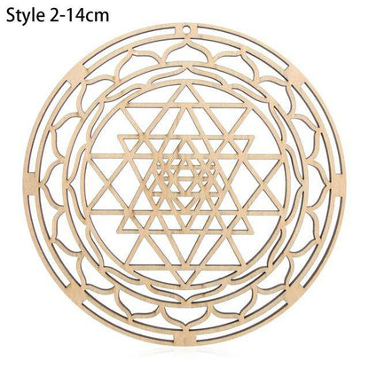 1PC Flower of Life Shape Wooden Wall Sign Laser Cut Non-slip Coaster Set Wood Placemats Table Mat Round Cup Pad Art Home Decor - Venetio