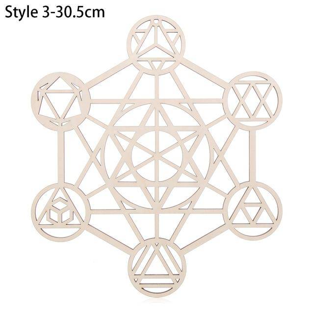 1PC Flower of Life Shape Wooden Wall Sign Laser Cut Non-slip Coaster Set Wood Placemats Table Mat Round Cup Pad Art Home Decor - Venetio