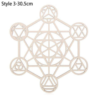 1PC Flower of Life Shape Wooden Wall Sign Laser Cut Non-slip Coaster Set Wood Placemats Table Mat Round Cup Pad Art Home Decor - Venetio