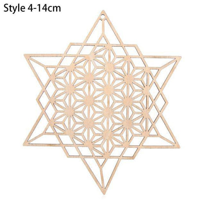 1PC Flower of Life Shape Wooden Wall Sign Laser Cut Non-slip Coaster Set Wood Placemats Table Mat Round Cup Pad Art Home Decor - Venetio