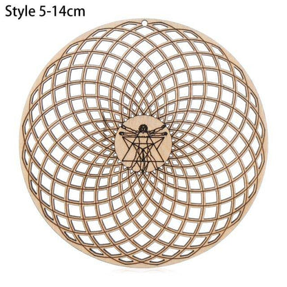 1PC Flower of Life Shape Wooden Wall Sign Laser Cut Non-slip Coaster Set Wood Placemats Table Mat Round Cup Pad Art Home Decor - Venetio