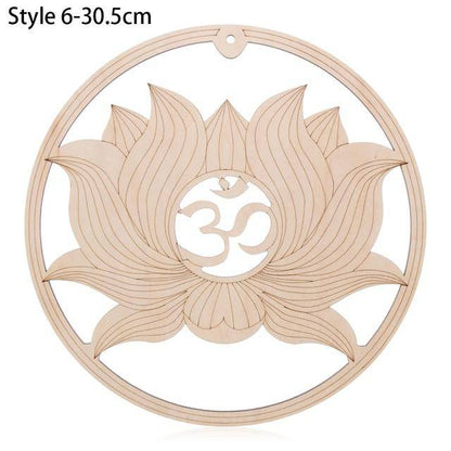 1PC Flower of Life Shape Wooden Wall Sign Laser Cut Non-slip Coaster Set Wood Placemats Table Mat Round Cup Pad Art Home Decor - Venetio