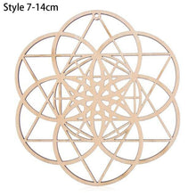 Load image into Gallery viewer, 1PC Flower of Life Shape Wooden Wall Sign Laser Cut Non-slip Coaster Set Wood Placemats Table Mat Round Cup Pad Art Home Decor - Venetio