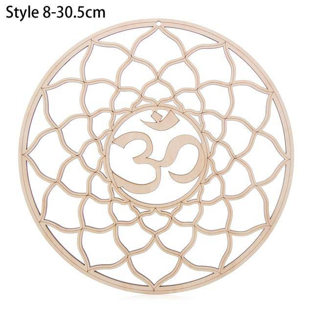 1PC Flower of Life Shape Wooden Wall Sign Laser Cut Non-slip Coaster Set Wood Placemats Table Mat Round Cup Pad Art Home Decor - Venetio