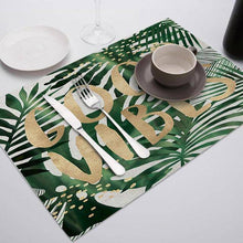 Laden Sie das Bild in den Galerie-Viewer, Green Leaf Print Placemats for Dining Table Mats - Venetio