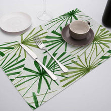 Cargar imagen en el visor de la galería, Green Leaf Print Placemats for Dining Table Mats - Venetio