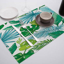 Charger l&#39;image dans la galerie, Green Leaf Print Placemats for Dining Table Mats - Venetio