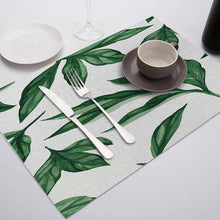 Load image into Gallery viewer, Green Leaf Print Placemats for Dining Table Mats - Venetio